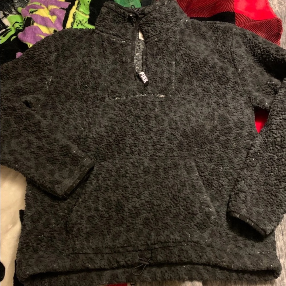PINK cheetah 1/4 zip Sherpa